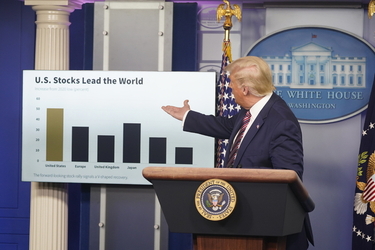 President Donald Trump Holds Press Briefing President Donald Trump Holds Press Briefing