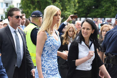 Ivanka Trump visits the Museum of Polish Jews and lays flowers at the Monument of the Warsaw Ghetto Heroes Ivanka Trump visits the Museum of Polish Jews and lays flowers at the Monument of the Warsaw Ghetto Heroes