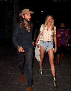 Chloe Sims seen out in Mayfair for the first time since lockdown. She is seen Leaving Amazonica Mayfair Slightly worse for wear but in High Spirits as she enjoys a night with BFF Pete Wicks