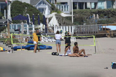 Sofia Richie plays volleyball on the beach