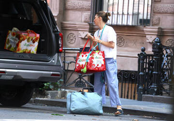 Sofia Coppola struggles with bags as she loads up her car in New York Sofia Coppola struggles with bags as she loads up her car in New York