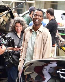 Chris Rock and Adam Sandler on set of The Week Of Chris Rock and Adam Sandler on set of The Week Of