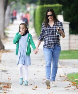Jennifer Garner super cute in plaid during morning outing with the girls