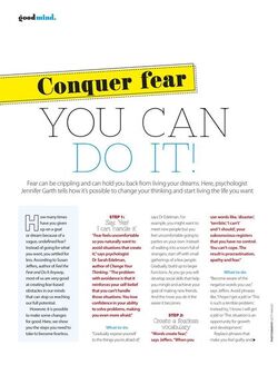 How to conquer fear