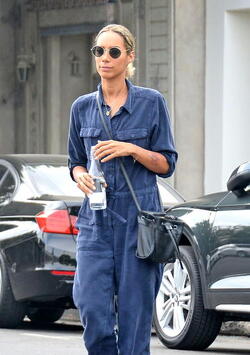 Slender Leona Lewis proves her stylish flair in utility inspired jumpsuit as she treats herself to a pampering session at the hair salon in LA