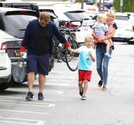 James Corden And Family Hanging Out In Brentwood