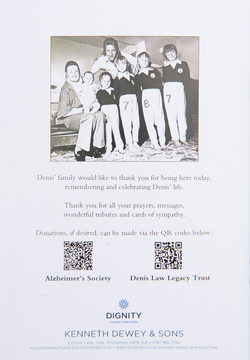 The funeral of late Manchester United and Scotland footballer Denis Law