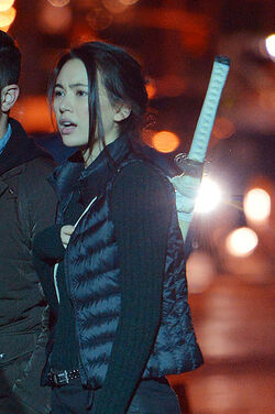 Jessica Henwick and Finn Jones on the set of Iron Fist filming in Soho on DECEMBER 02 2016 in New York City New York