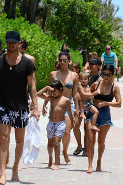 Kourtney Kardashian seen out and about at the beach wearing a bikini on June 11 2017 in Miami Florida.