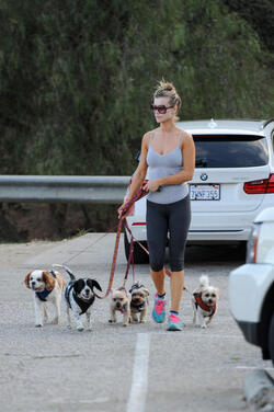 Joanna Krupa is seen leaving the dog park in LA.