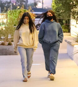 Kourtney Kardashian 41 and her TikTok star BFF Addison Rae 19 wear matching hoodies for dinner in Malibu