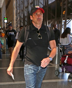 Patrick Dempsey In A Rush To Catch His Flight At LAX
