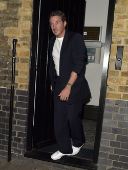 Liv Tylers Ex Husband and David Beckhams agent Dave Gardener seen leaving the Chiltern Firehouse with Storm Model Jessica Clarke