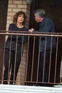 Jennifer Lopez and Ray Liotta Film Shades Of Blue in the Rain Jennifer Lopez and Ray Liotta Film Shades Of Blue in the Rain