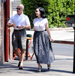Dita Von Teese in her trademark vintage style seen out in Los Angeles Dita Von Teese in her trademark vintage style seen out in Los Angeles