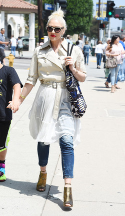 Gwen Stefani Fashionable At Sunday Services With The Boys