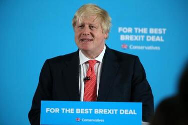 Boris Johnson on the campaign trail in Shildon County Durham