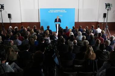 Boris Johnson on the campaign trail in Shildon County Durham