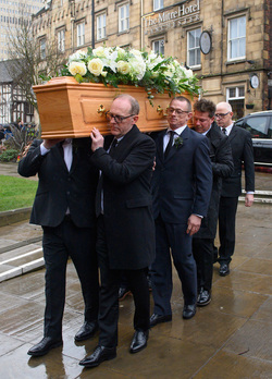 The funeral of late Manchester United and Scotland footballer Denis Law