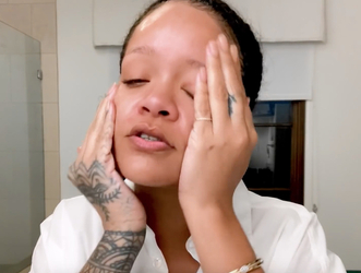 Rihanna goes make up free as she reveals skincare routine