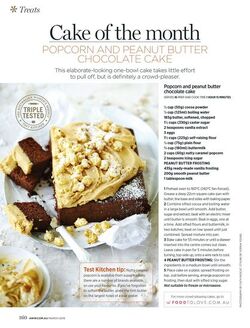 Cake of the month Popcorn and peanut butter chocolate cake