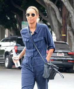 Slender Leona Lewis proves her stylish flair in utility inspired jumpsuit as she treats herself to a pampering session at the hair salon in LA