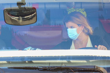 Marlene Schiappa during a visit of the Fire and Security Department in Ajaccio