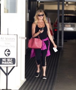 Film icon Goldie Hawn was spotted leaving the Gym in Brentwood. Film icon Goldie Hawn was spotted leaving the Gym in Brentwood.