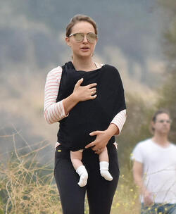 Natalie Portman hiking with infant daughter Amalia