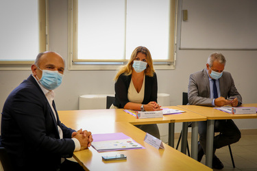 Marlene Schiappa during a visit of the Fire and Security Department in Ajaccio