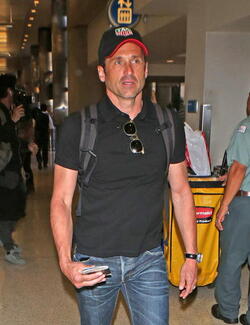 Patrick Dempsey In A Rush To Catch His Flight At LAX