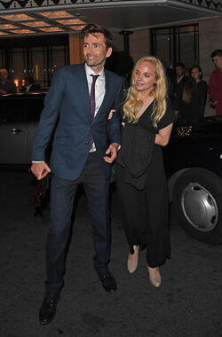 David Tennant and his wife Georgia Moffett seen leaving the Tv Choice awards in London following David s Win. David Tennant and his wife Georgia Moffett seen leaving the Tv Choice awards in London following David s Win.