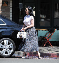 Dita Von Teese in her trademark vintage style seen out in Los Angeles Dita Von Teese in her trademark vintage style seen out in Los Angeles