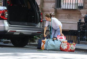 Sofia Coppola struggles with bags as she loads up her car in New York Sofia Coppola struggles with bags as she loads up her car in New York