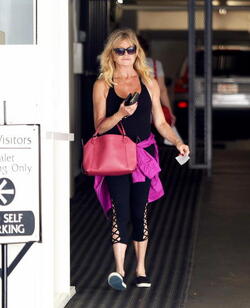Film icon Goldie Hawn was spotted leaving the Gym in Brentwood. Film icon Goldie Hawn was spotted leaving the Gym in Brentwood.