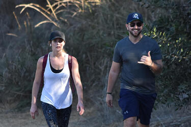 Ashley Greene Shares Some PDA With Fiance Paul Khoury On The Trail