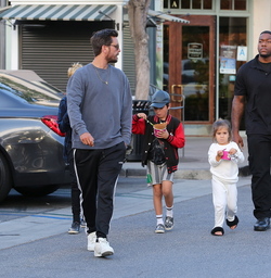 Scott Disick and his children Mason and Penelope hit a Calabasas frozen yogurt shop for a refreshing treat