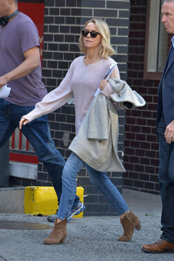 Naomi Watts and Billy Crudup seen on the set of Gypsy 