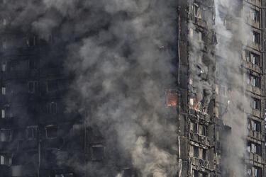Fire at the Grenfell Tower block on the Lancaster West Estate in North Kensington West London.