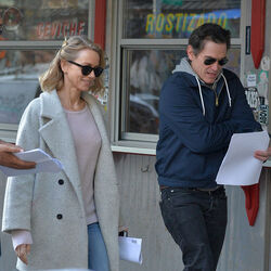 Naomi Watts and Billy Crudup seen on the set of Gypsy 