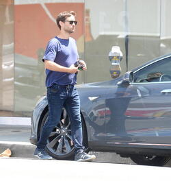 Tobey Maguire was spotted while out and about with a friend in West Hollywood
