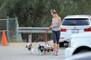 Joanna Krupa is seen leaving the dog park in LA.