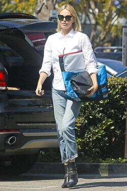 Charlize Theron Goes Grocery Shopping at Whole Foods