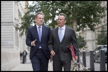 Liam Fox with Crawford Falconer Liam Fox with Crawford Falconer