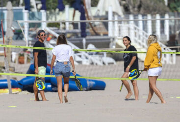 Sofia Richie plays volleyball on the beach