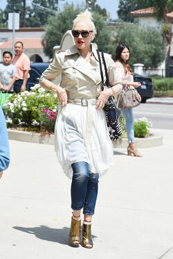 Gwen Stefani Fashionable At Sunday Services With The Boys