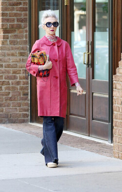 Linda Rodin out for a walk