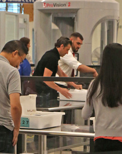 Patrick Dempsey In A Rush To Catch His Flight At LAX