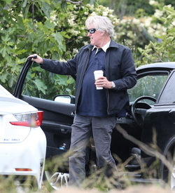 Gary Busey buttons up for the preppy look in Malibu
