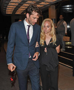 David Tennant and his wife Georgia Moffett seen leaving the Tv Choice awards in London following David s Win. David Tennant and his wife Georgia Moffett seen leaving the Tv Choice awards in London following David s Win.